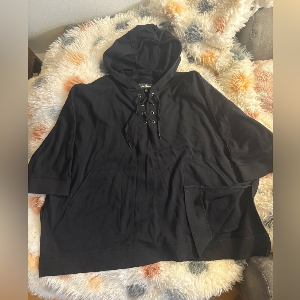Sam Edelman 3/4 sleeve lace up hoodie